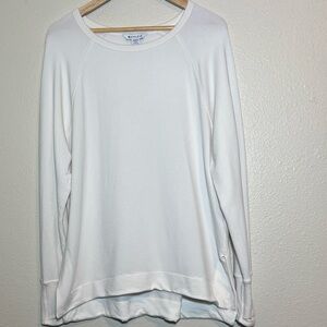 Athleta Women Long Sleeve Crewneck Size L White Yoga Athleisure
